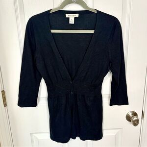 White House Black Market Layered Luxe Rich Tones Black Elegant Smart Knit Top